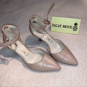 Anne Klein | Nude Pumps 2” Heels, Ankle Straps, size 9